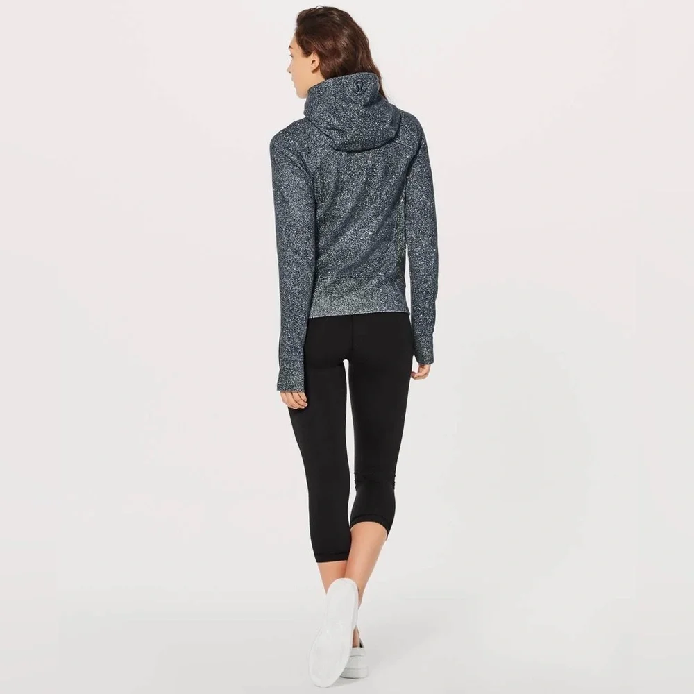 Lululemon Scuba Hoodie in Luminesce Splatter White Black Size 4